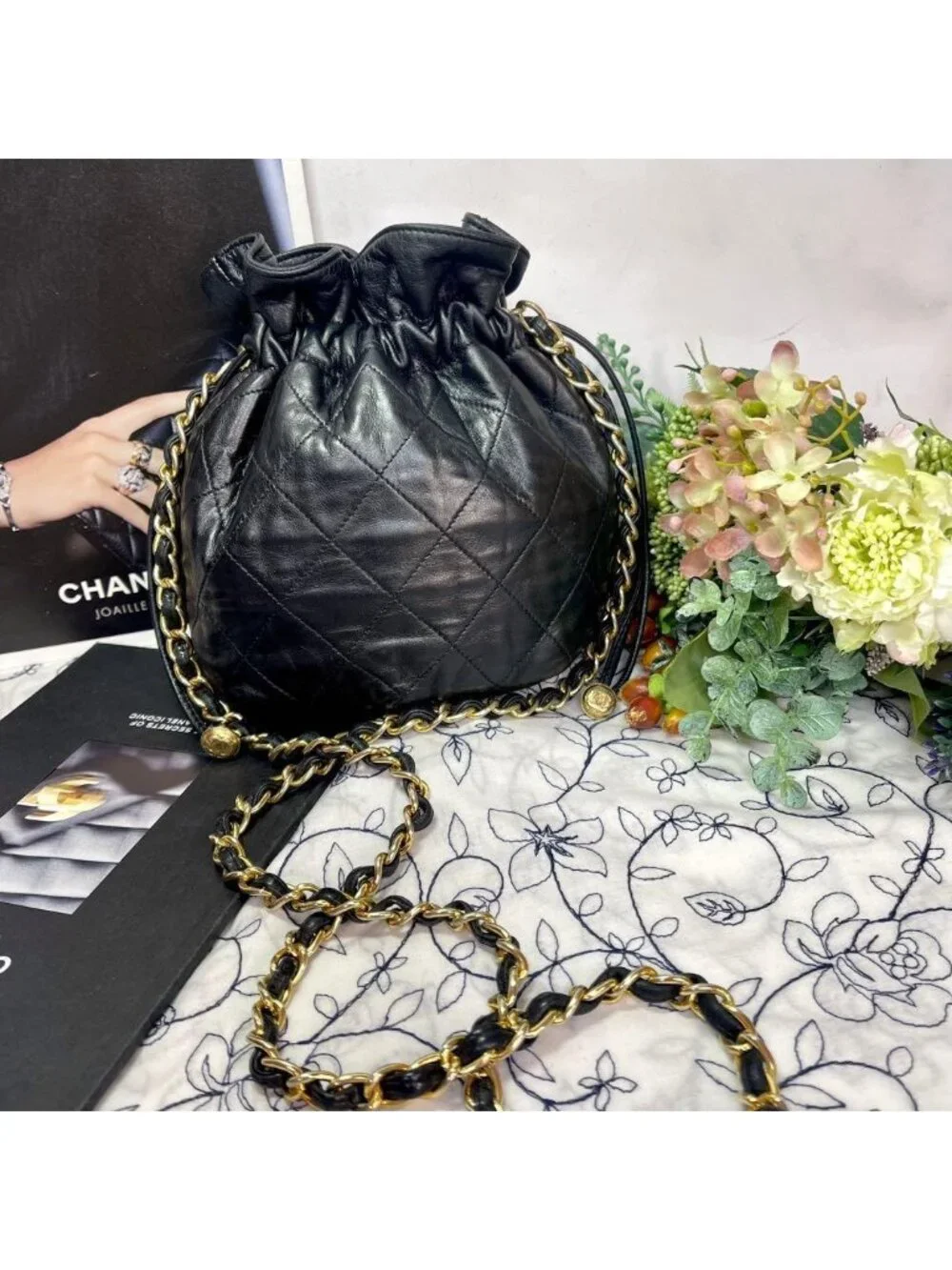 Chanel Quilted Drawstring Vintage Shoulder Bag